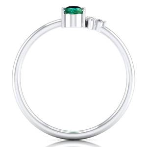 REYES Exquisito Anillo de Moissanita de Oro de 10K, 14K, 18K, Piedras Preciosas Esmeralda, Compromiso de Lujo, Anillos de Boda, Regalo de Aniversario - Product Image 4