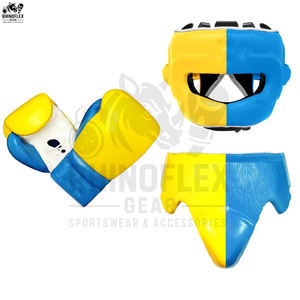 Ensemble de combat de boxe au prix de gros Protège-tête de boxe Protège-aine en cuir véritable de qualité supérieure Ensemble de combat personnalisé Protège-tête - Product Image 6