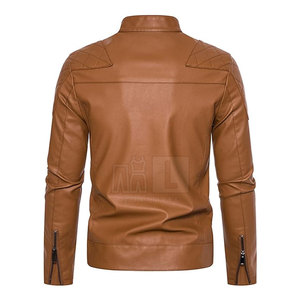 2025 Customized Logo Men's <b>Winter</b> Jacket Cow Skin Leather Streetwear Front Logo Placement Custom Colors Breathable Eco-Friendly - Product Image 2