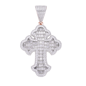 Colgante Personalizado de Plata 925 Estilo Hip Hop, Chapado en Rodio/Oro, con Moissanita, Cruz Cristiana, Joyería de Moda para Hombre y Mujer, Idea de Regalo - Product Image 1