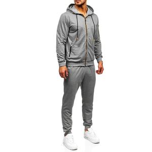 Ensemble pantalon de survêtement et sweat à capuche pour hommes avec logo de haute qualité Ensemble pantalon de survêtement en coton et sweat à capuche zippé - Product Image 3