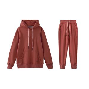 ชุดวอร์มแบบสั่งทำขายส่งสำหรับทุกเพศ ผ้าฝ้าย 100% ชุดกีฬาพิมพ์ลายเรียบ ชุดฮู้ดดี้และกางเกงวอร์มผู้ชาย ไซส์พลัส สำหรับฤดูหนาว น้ำหนักเบา - Product Image 4