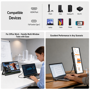 Moniteur portable 15,6 pouces FHD 1080P IPS HDR10 USB-C, deuxième écran externe avec support pour ordinateur portable - Product Image 3
