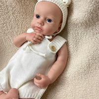 Poupée reborn lavable en silicone souple pour enfants, faite à la main, potelée, bébé garçon/fille, yeux ouverts LouoLou