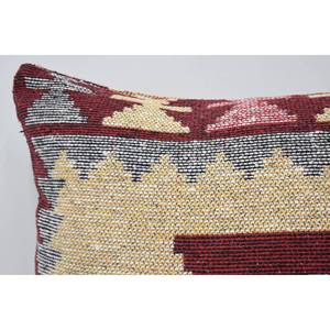 Almohada de lana roja de 16x24 con diseño geométrico tradicional, ropa de cama portátil con diseño floral y vintage de lujo - Product Image 2