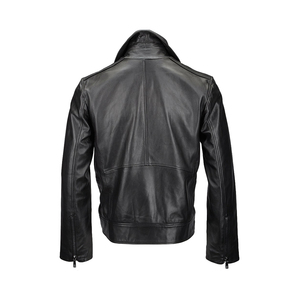 เสื้อแจ็กเก็ตขี่มอเตอร์ไซค์หนังเทียมทรงสกินนี่คอปกคอวีสีดำสำหรับฤดูหนาว - Product Image 2