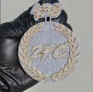 Colgante de plata de ley con diamante de corte redondo personalizado de 5 quilates con colgantes finos chapados en oro y dijes para ocasiones de fiesta - Product Image 5