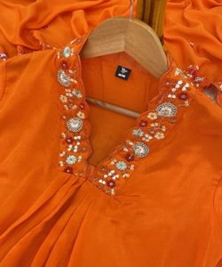 Bordado étnico de red de seda a la moda hilo secuencia trabajo Salwar Kameez traje Bodas de lujo Dupatta ropa precio al por mayor - Product Image 3