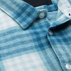 เสื้อเชิ้ตแขนสั้นสำหรับผู้ชายเสื้อเชิ้ตลายหมากรุก - Product Image 6