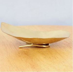 Brass Golden Leaf Design <b>Ashtray</b> with Metal Lid Ideal for Home Restaurant Bars Office Unique Bar Supplies Handmade in India - Product Image 4
