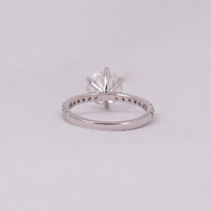 Anillo de compromiso de ajuste pavimentado de diamante cultivado en laboratorio cortado 18KT chapado en oro sólido IGI certificado 1,0-1,5 TCW regalo de acento de estilo moderno - Product Image 6