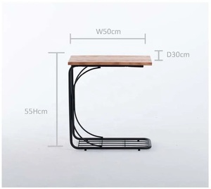 Mesa auxiliar de estilo industrial con Marco en C para apartamentos compactos - Product Image 2