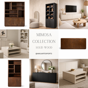 Mesa de Centro de Madera Maciza Mimosa con Acabado Negro |   Mesa de Salón Moderna y Ecológica Hecha a Mano |   Mueble de Diseño para Salón - Product Image 4