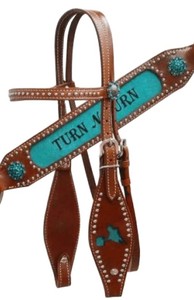 Top vente 100% peau de vache bleu Western cheval sécurité selles Headstall et collier de poitrine usiné à la main en cuir Design équitation - Product Image 6