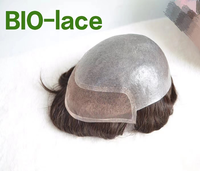 Perruque ondulée pour homme neuve en stock, fabriquée à partir de cheveux humains vierges de qualité supérieure Remy chinois, toupet pour homme