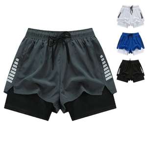 Pantalones cortos atléticos 2 en 1 para hombre, pantalones cortos de compresión para exteriores de secado rápido para hombre con forro, pantalones cortos deportivos para gimnasio para hombre 2024 - Product Image 1