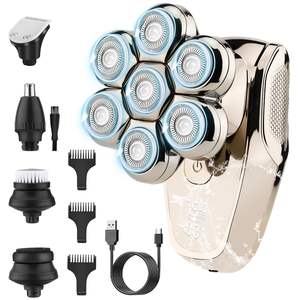 Afeitadora Eléctrica Recargable Inalámbrica 5 en 1 para Hombre, Kit de Afeitado de Barba Resistente al Agua IPX7, Afeitadora de Cabeza para Hombres Calvos y Uso en Autocaravanas - Product Image 1