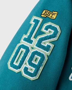 แจ็กเก็ตเบสบอลสีเขียวสำหรับผู้ชายเสื้อแจ็กเก็ตเบสบอลปักลายตัวอักษรทีมตัวแทนทีมกีฬาสำหรับผู้ชาย - Product Image 3