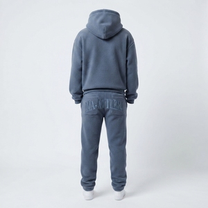 <b>Womens</b> Blue <b>Grey</b> Fleece Hoodie <b>Tracksuit</b> Set Pullover Sweatshirt Jogger Pants Matching Casual Activewear Loungewear Outfit - Product Image 3