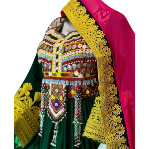 Ethnique 2024 Afghan Kuchi broderie à la main conception respirant robe de soirée Style Afghani manches longues multicolore pour les femmes - Product Image 4