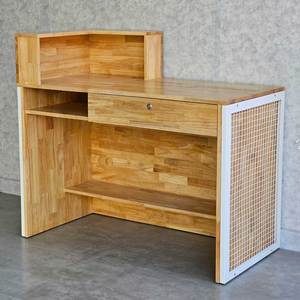 Comptoir de magasin BLT68022 avec tiroir 120x60x82cm en acier et métal, caisse enregistreuse en bois de caoutchouc - pour les détaillants - Product Image 5