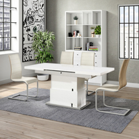 Table à manger rectangulaire pliable en bois extensible et réglable en hauteur, 6 places, 50 cm x 76 cm, design moderne, meubles pour la maison