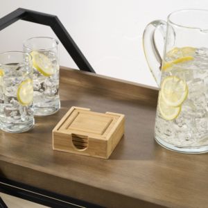 Posavasos cuadrados de madera gratis de gran oferta con estuche para el hogar, restaurante, oficina, a bajo precio - Product Image 5