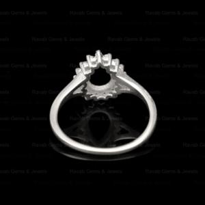 High Quality Wholesale 925 Solid Silver 6x8mm Pear Zircon Semi Mount Blank Prong Setting <b>Ring</b> Keepsake Breastmilk Jewelry Custom - Product Image 5