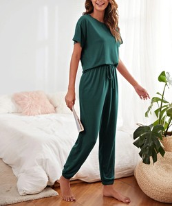 OEM personnalisé 2024 dames pyjamas costumes de nuit femmes vêtements de nuit à manches courtes T-shirt coton vêtements de détente pyjamas pour femmes ensemble - Product Image 4