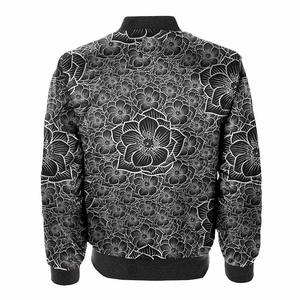 เสื้อแจ็คเก็ตบอมเบอร์แบบซับลิเมชั่นสำหรับฤดูใบไม้ร่วง/ฤดูหนาว เสื้อโค้ทไนลอนกันน้ำพร้อมปกตั้งและโลโก้ด้านหน้า เสื้อแจ็คเก็ตฤดูหนาวสำหรับผู้ชาย - Product Image 4