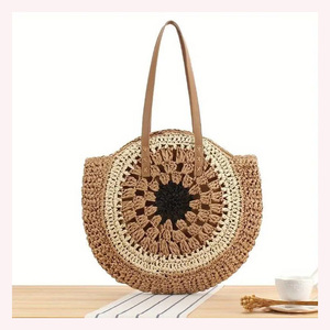 Sac à main bohème en rotin et raphia Designer Seagrass Tote avec de superbes embellissements inspirés des perles et des diamants - Product Image 1