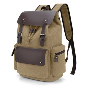 Custom canvas <b>Laptop</b> shoulder computer office <b>bag</b> unisex OEM fashion wholesale travel drawstring large capacity student backpack - Product Image 1
