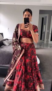 Lehenga Choli con estampado digital de Georgette de moda con Dupatta en contraste para ropa de moda elegante para mujer a los mejores precios al por mayor - Product Image 4