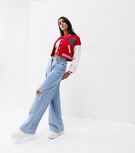 Chaquetas Varsity personalizadas para hombre, chaqueta informal con soporte XL, poliéster transpirable, manga de cuero para niños, bordado liso en blanco, Letterman Varsity - Product Image 6