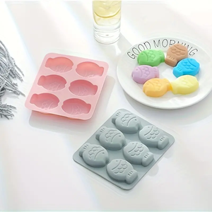 Moules à savon en silicone à 6 cavités Moule à poisson mignon et idiot drôle pour <span class=keywords><strong>la</strong></span> fabrication de bougies de savon - Product Image 5