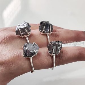Ensemble de bijoux pour femmes en hématite naturelle, pierre de naissance de mars, bijoux faits à la main, pendentif en argent sterling 925, ensemble de bagues - Product Image 6
