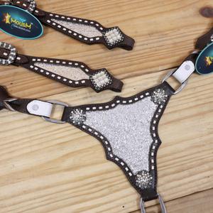 Luxury Western Headstall & Breast Collar Set Premium Horse Tack Designs Luxury Tack Set for Horse Full Draft Horse Full Set - Product Image 2