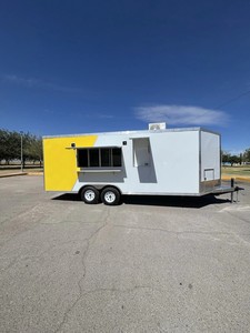 NOUVELLE REMORQUE DE CAMPING-CARAVANE 8,5 X 20 POUR LA VENTE DE NOURRITURE, AVEC ALIMENTATION ÉLECTRIQUE INTEGRÉE ET ESPACE DE PRÊTRESSE, DESIGN MODERNE, EN GARANTIE - Product Image 1