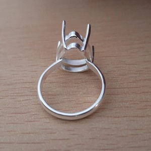 925 Sterling Silver Pear Stone Setting 4X6MM Double Layer Collet Prong Handmade Bezel Mount Jewelry <b>Ring</b> DIY Jewelry Supplier - Product Image 3