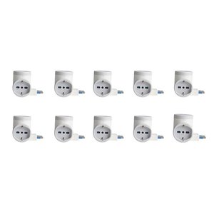 Adattatore con spina 16A 2 prese italiane universali 10A/16A Schuko con 1 USB 2.4A e 1 USB C 3A 5V ricarica rapida salvaspazio- - Product Image 1