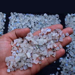 Collier de perles en pierre de lune et de roche naturelle, pierres précieuses rugueuses, cristal brut, turquoises - Product Image 5