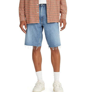 Pantalones cortos de mezclilla acampanados desgastados pesados de alta calidad con etiqueta privada personalizada para hombres pantalones cortos de mezclilla - Product Image 1