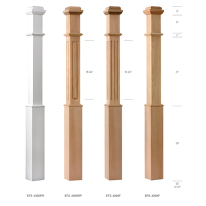 Hot Box Newels 4090P 55'' Length Solid Wood Hard Maple Traditional Design Eco-Friendly Custom Staircase Box Newels - Product Image 5