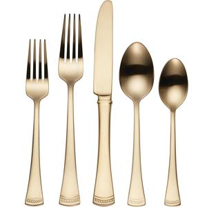 Ensemble de couverts en acier inoxydable doré, ensemble de 5 pièces de vaisselle pour hôtel restaurant, usage domestique, aspect moderne, finition durable - Product Image 2