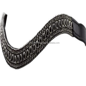 Bracelet décoratif en cristal noir, 5 rangs, chaîne métallique en cuir à sourcils de cheval en forme d'onde pour toutes les tailles et couleurs personnalisées - Product Image 5