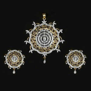 Labono Art Premium Fine Jewelry Set Pendentif américain en diamant et plaqué or FAW0015 - Product Image 1