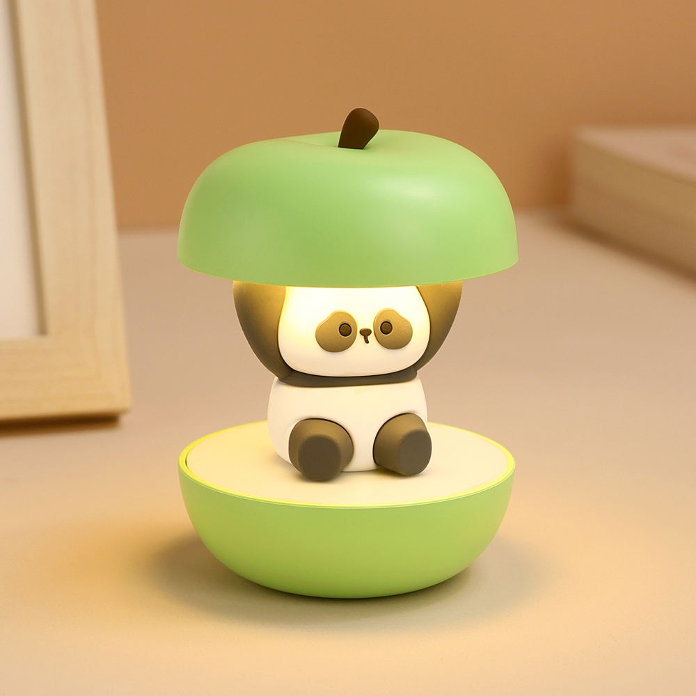 New Arrival Factory Portable USB Charge Desk Table Lamp Christmas Eve Apple Panda Night Light Led