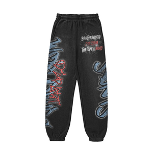 Custom Embroidery Cotton Fleece Sweatpants Wholesale Customize Distressed <b>Flared</b> Pants <b>Trousers</b> - Product Image 4