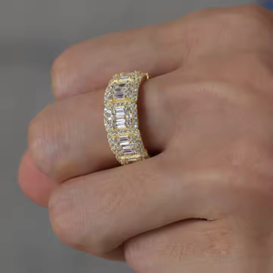 เครื่องประดับฮิปฮอปแหวนเพชรสังเคราะห์สังเคราะห์ขนาด8มม. แหวนแต่งงาน - Product Image 5