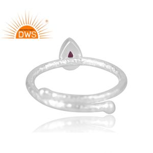 แหวนพลอยทับทิมธรรมชาติทำจากเงินสเตอริง925สินค้าขายดีล่าสุดเครื่องประดับตามสั่งสำหรับเป็นของขวัญสำหรับผู้หญิง - Product Image 3